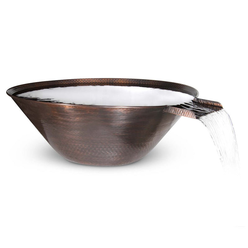 Remi 31" Hammered Copper Water Bowl Feature | The Outdoor Plus