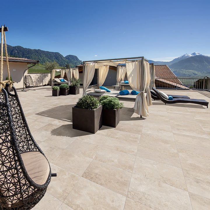 Beige, 24" x 24" | 2CM Outdoor Porcelain Paver | U.S. Porcelain Pavers