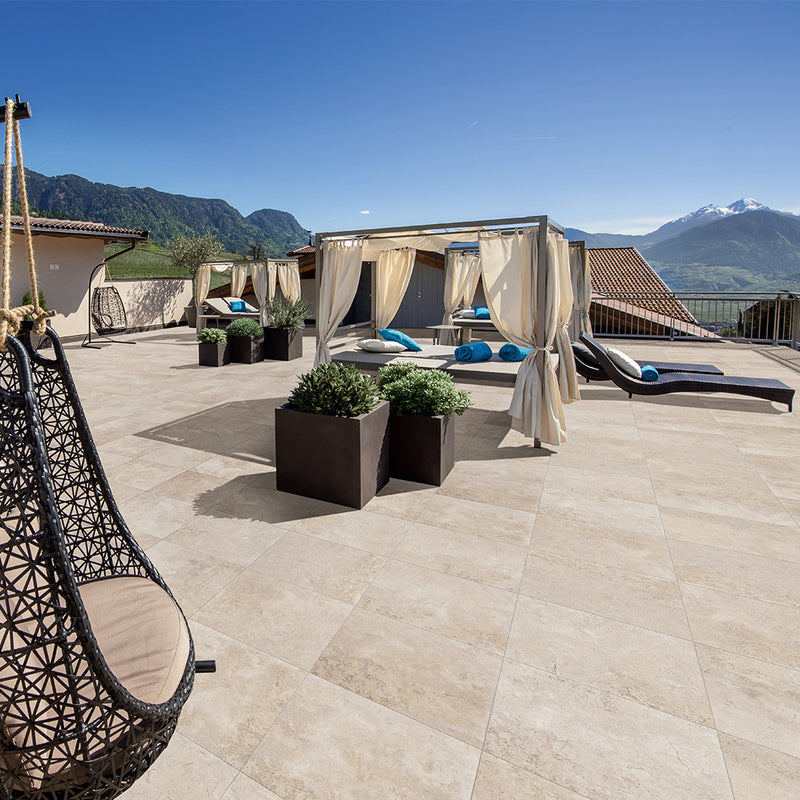 Beige, 24" x 24" | 2CM Outdoor Porcelain Paver | U.S. Porcelain Pavers