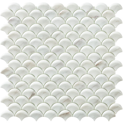 Calacatta Grey 3D Fish Scale Mosaic | Soul Extreme Collection by Vidrepur