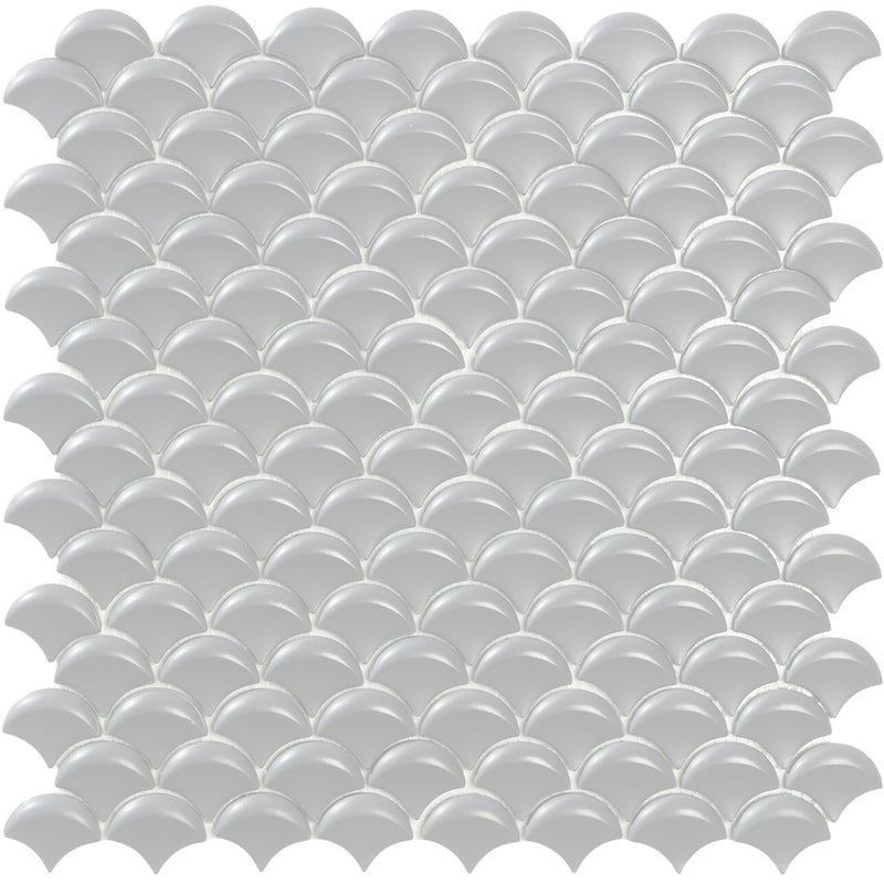 Light Grey Matte 3D Fish Scale Mosaic | Soul Extreme Collection by Vidrepur