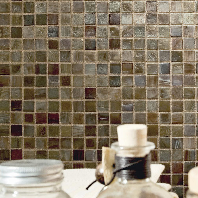 Sandalwood, 5/8" x 5/8" Glass Tile | Mosaic Pool Tile by SICIS