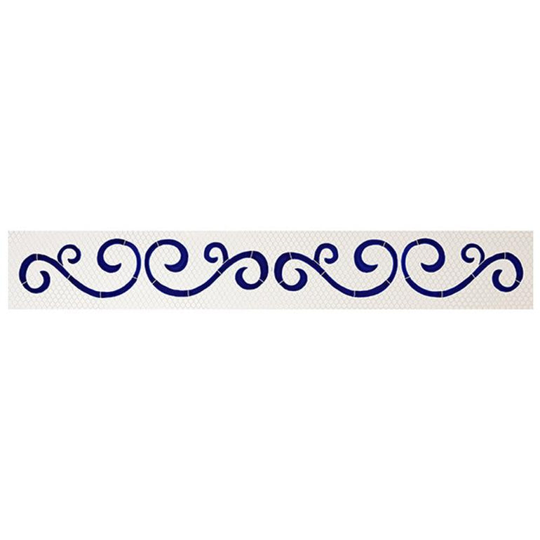 SMSWIBLU Step Markers - Swirl Blue Artistry in Mosaics