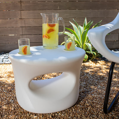 In-Pool Stool/Table with White Cupholders | Pool Accessory
