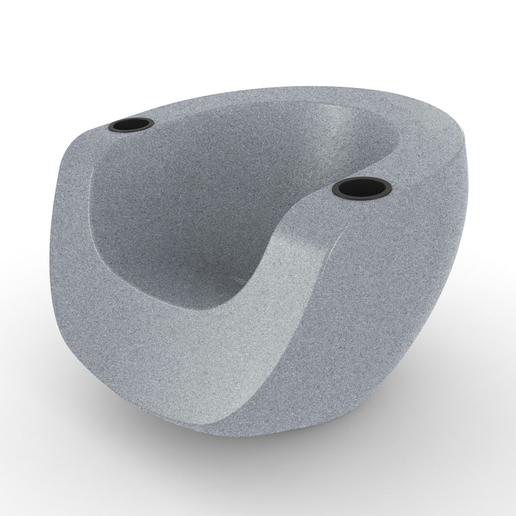 SPL22102BXGGBL	Moon Chair with Black Cupholders, Gray Granite - Luxury Pool Chair