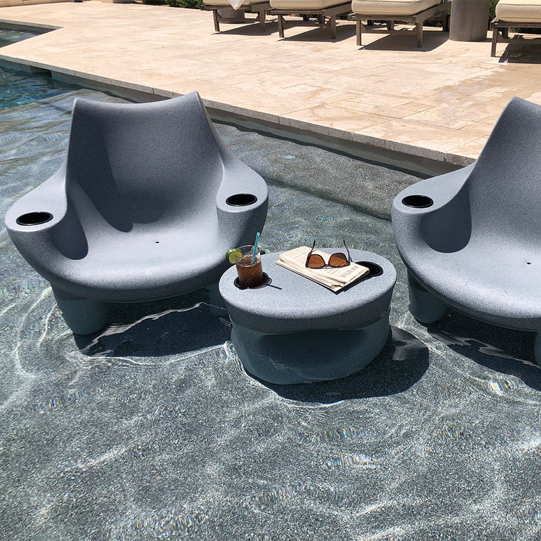 In-Pool Chair with Black Cupholders | Luxury Pool Chair by Tenjam