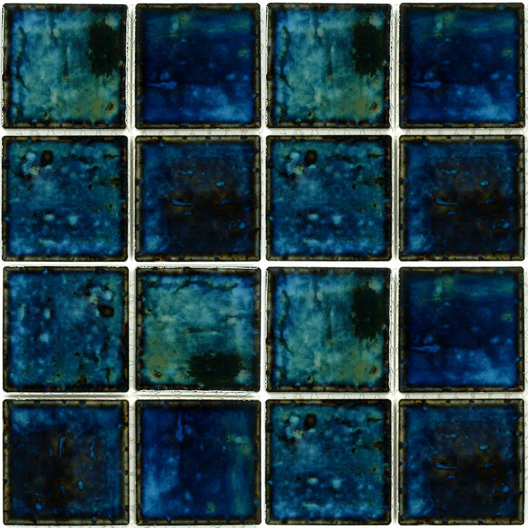 Royal Blue and Turquoise Frit, Cobalt Blue, and Turquoise Streamers Cl –  Luna Mosaic Arts