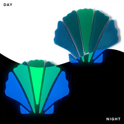 Scallop Shell x 2 - Glow in the Dark Pool Mosaics | Element Glo
