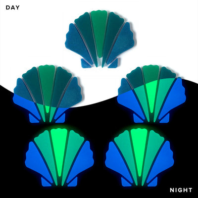 Scallop Shell x 5 - Glow in the Dark Pool Mosaics | Element Glo