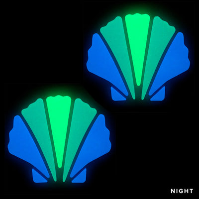 Scallop Shell x 2 - Glow in the Dark Pool Mosaics | Element Glo