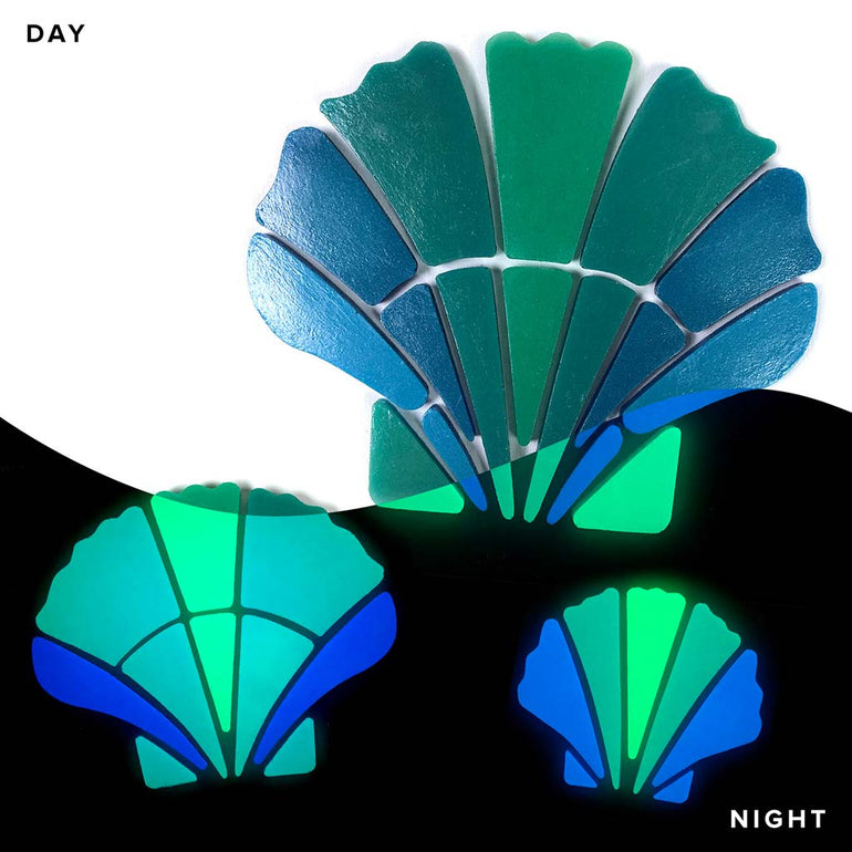 Scallop Shell Family Pool Mosaic | Glow in the Dark Pool Tile by Element Glo