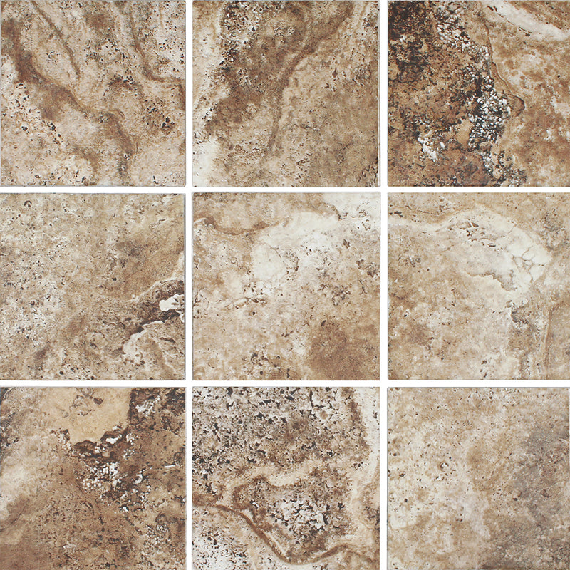 Scavo Noce, 6" x 6" Tile I ESTSCAVNOCE6 | Porcelain Tile