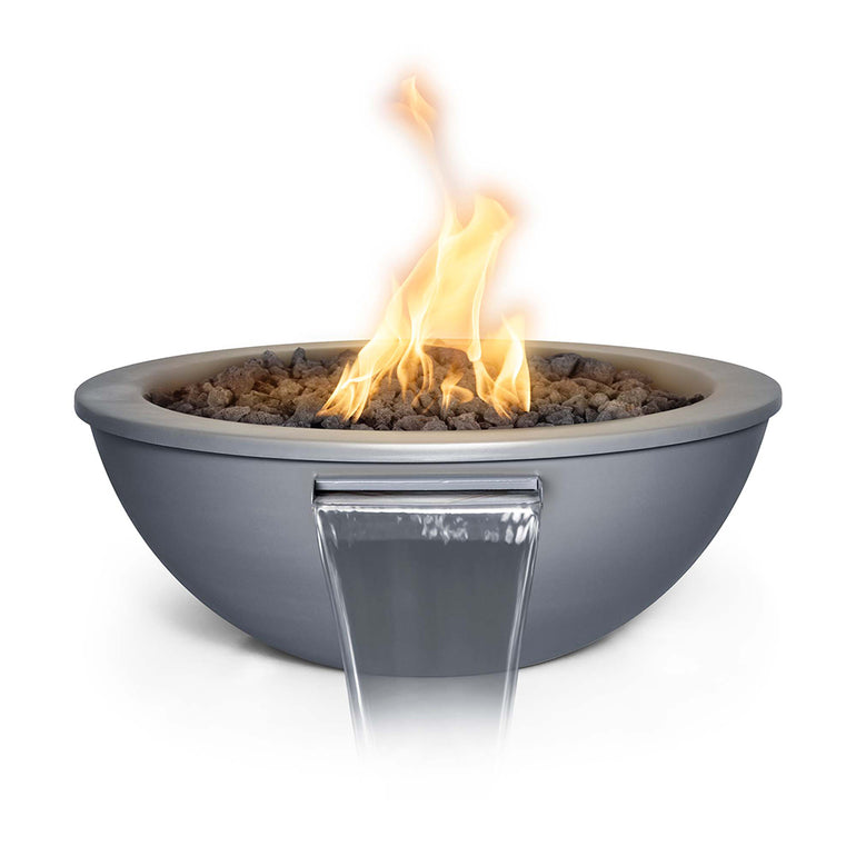 Sedona 27" Fire and Water Bowl, Powder Coated Metal | The Outdoor Plus-GRAY