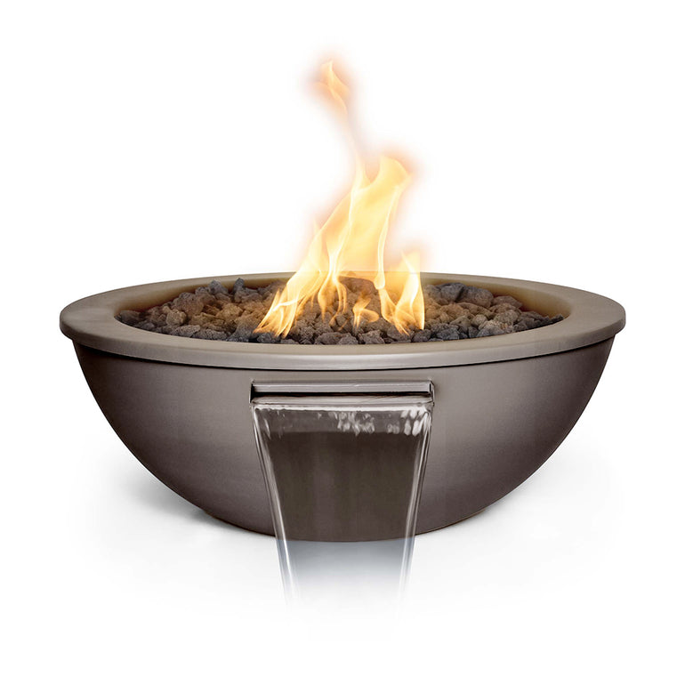 Sedona 27" Fire and Water Bowl, Powder Coated Metal | The Outdoor Plus-PEWTER