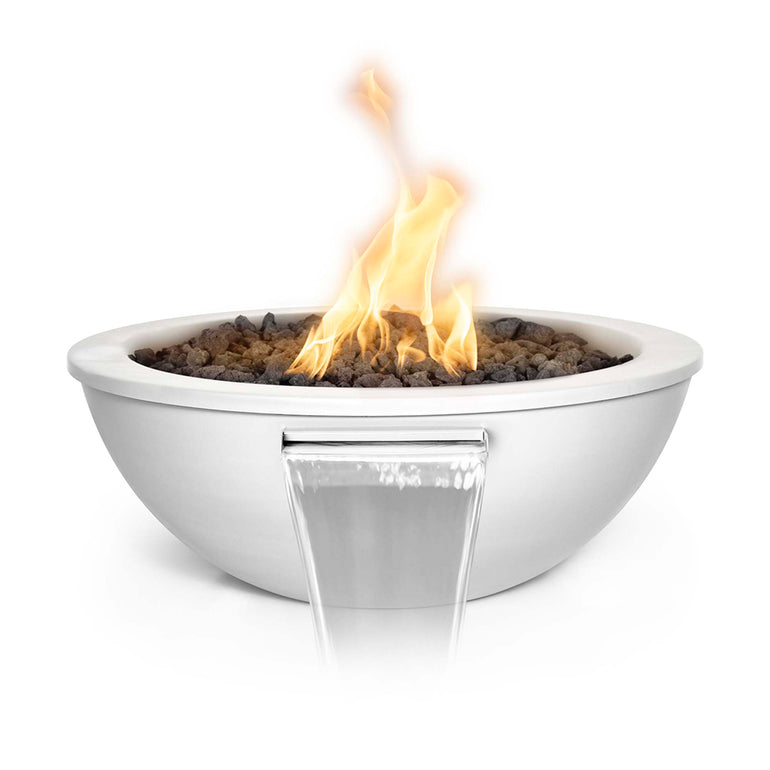 Sedona 27" Fire and Water Bowl, Powder Coated Metal | The Outdoor Plus-WHITE
