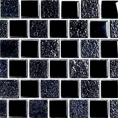 Black, 1" x 1" Glass Mosaic Tile | SS82323K1 | Signature Series Pool Tile by Artistry in Mosaics