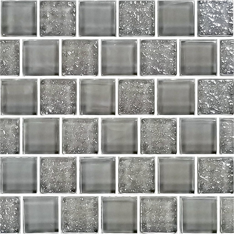 Signature Gray, 1 x 1 - Glass Tile 1 Sheet (1.00 Sqft) by Artistry in Mosaics - Signature Collection Glass Mosaic Tile