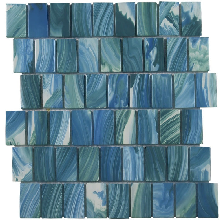 Gulf Stream, 1.5" x 2" Glass Tile | AVESLSTGULFMO | Aquatica Pool Tile