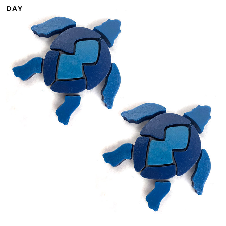 Swimming Turtle x 2, Blue | STU-S-B-2 | Glow in the Dark Pool Mosaics