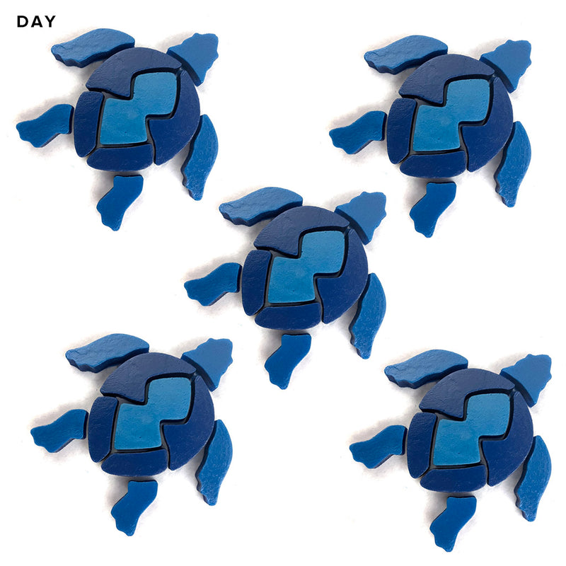 Swimming Turtle x 5, Blue | STU-S-B-5 | Glow in the Dark Pool Mosaics