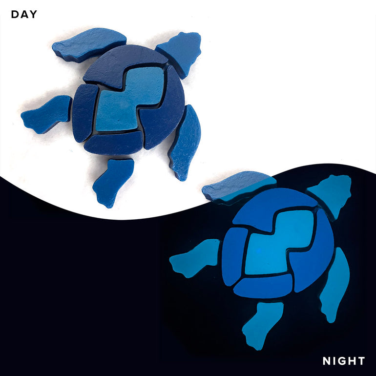 Swimming Turtle x 2, Blue | STU-S-B-2 | Glow in the Dark Pool Mosaics