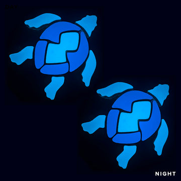 Swimming Turtle x 2, Blue | STU-S-B-2 | Glow in the Dark Pool Mosaics