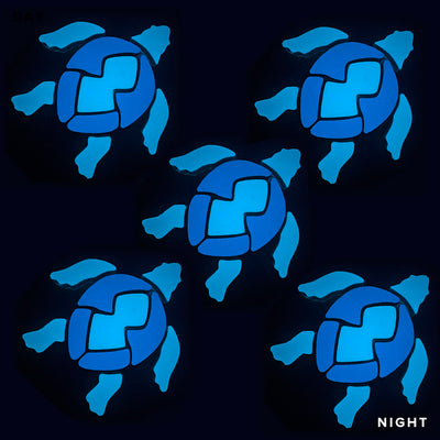 Swimming Turtle x 5, Blue | STU-S-B-5 | Glow in the Dark Pool Mosaics