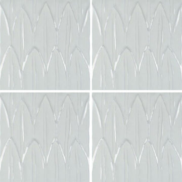 Bianco Deco Foglia, 6" x 6" Tile | EMCSOLGBIANCODC | Porcelain Tile