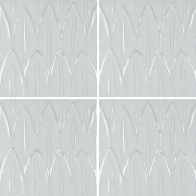 Bianco Deco Foglia, 6" x 6" Tile | EMCSOLGBIANCODC | Porcelain Tile