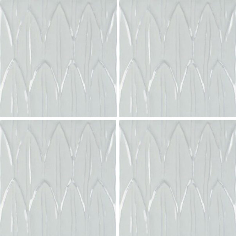 Bianco Deco Foglia, 6" x 6" Tile | EMCSOLGBIANCODC | Porcelain Tile