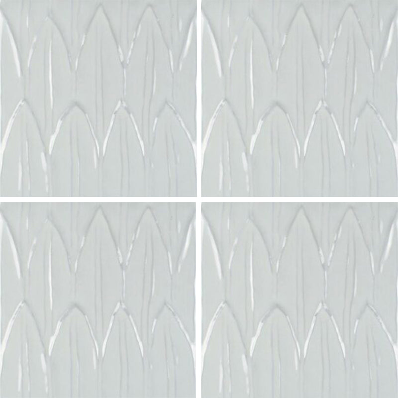 Bianco Deco Foglia, 6" x 6" Tile | EMCSOLGBIANCODC | Porcelain Pool Tile