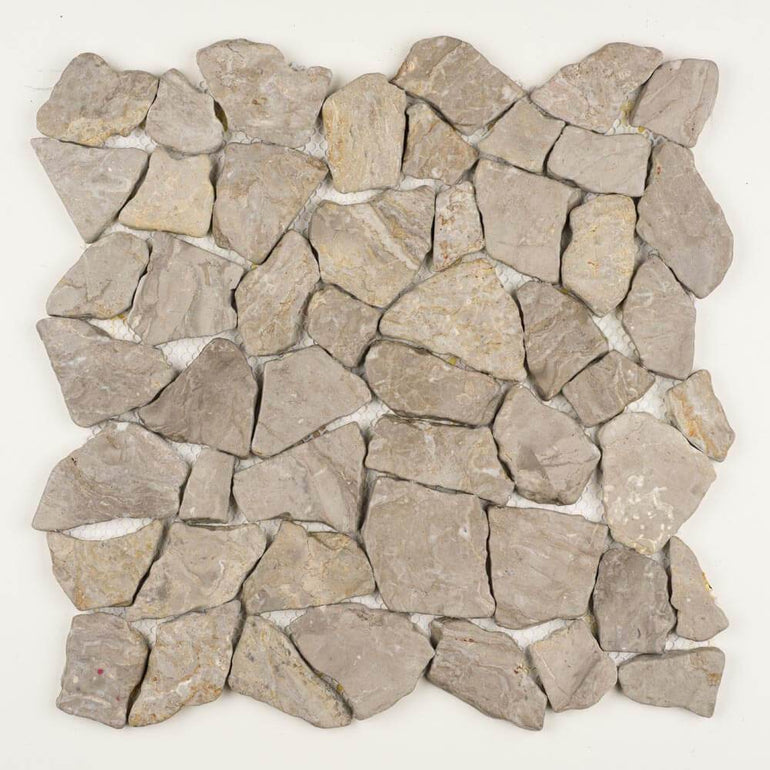 Stone Mosaics - Aberdeen Grey - Flat Stone Pebble Tile