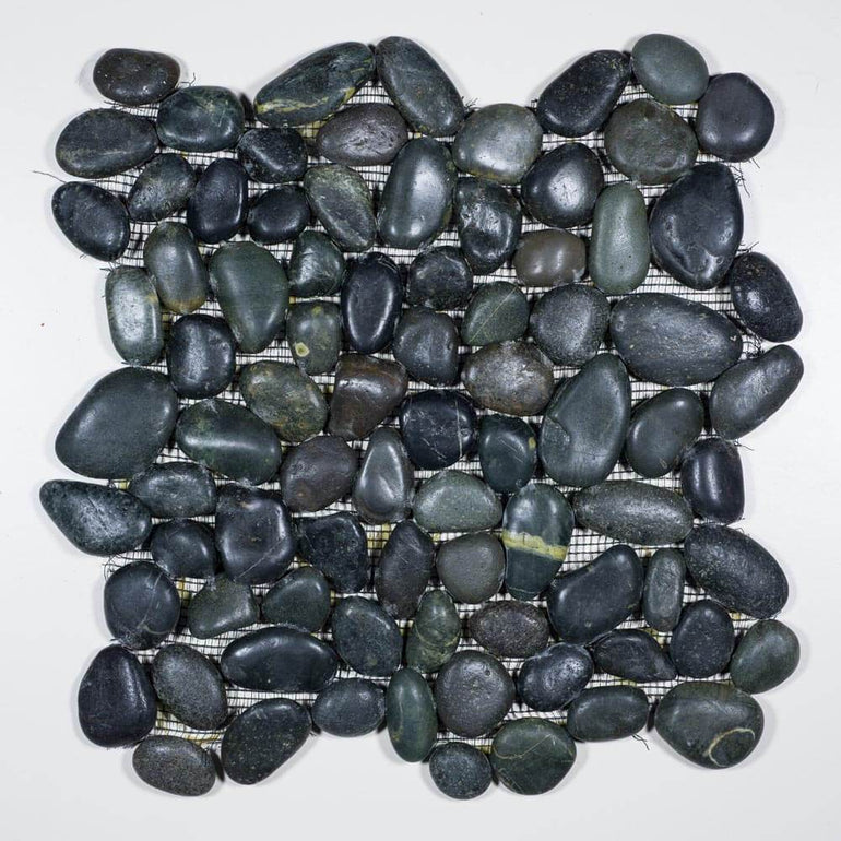 Stone Mosaics - Black Sumatra - Pebble Tile