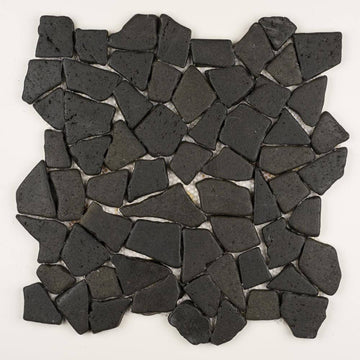 Stone Mosaics - Candee Black - Flat Stone Pebble Tile