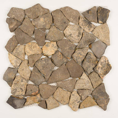 Stone Mosaics - Golden Emperador - Flat Stone Pebble Tile