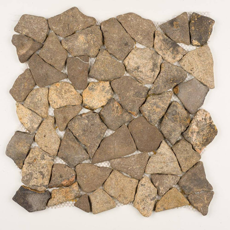 Stone Mosaics - Golden Emperador - Flat Stone Pebble Tile