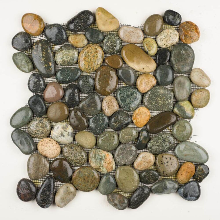 Stone Mosaics - Olive Mix - Pebble Tile