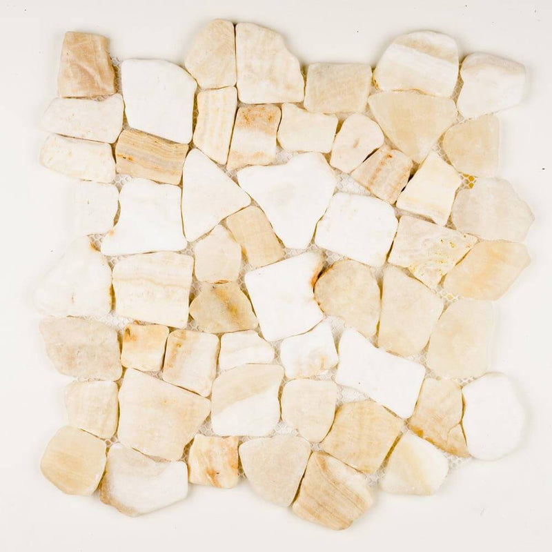 Stone Mosaics - Palmero Cream - Flat Stone Pebble Tile