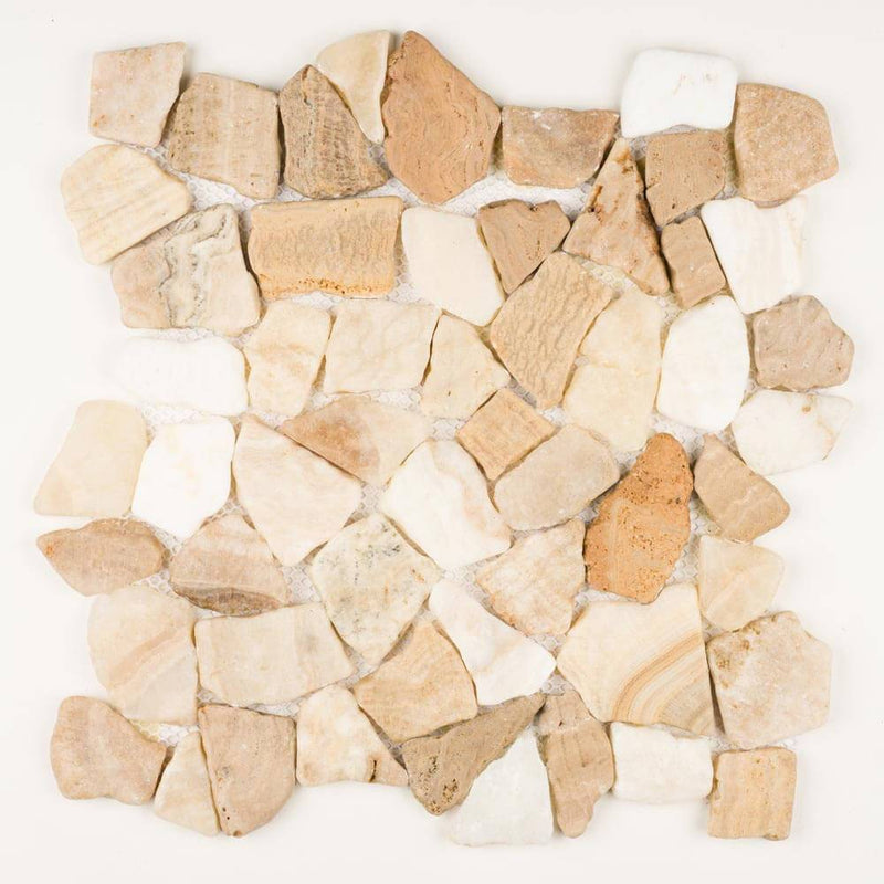 Stone Mosaics - Palomino - Flat Stone Pebble Tile