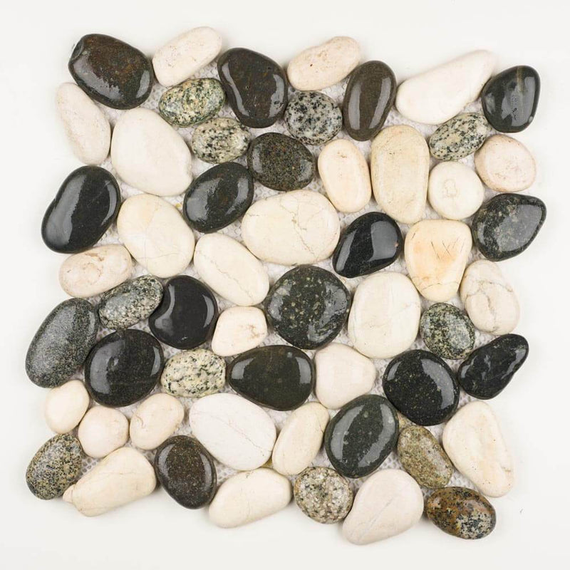 Stone Mosaics - Salt and Pepper - Pebble Tile