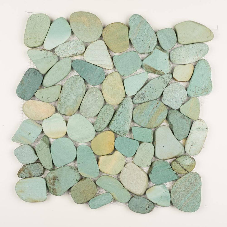 Stone Mosaics - Green - Shaved Pebble Tile