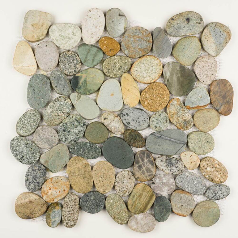 Stone Mosaics - Olive Mix - Shaved Pebble Tile
