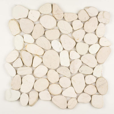 Stone Mosaics - White - Shaved Pebble Tile