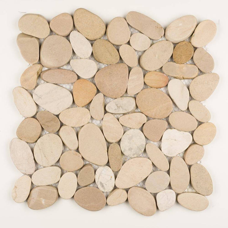 Stone Mosaics - Tan - Shaved Pebble Tile