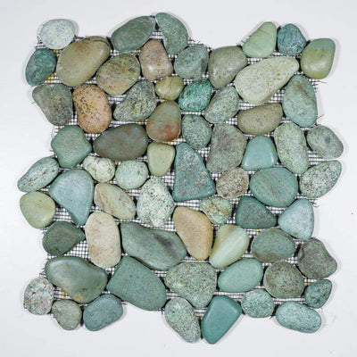 Stone Mosaics - Taipei Green - Pebble Tile