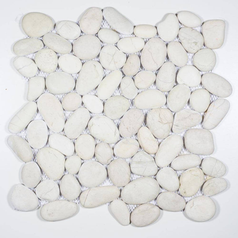 Stone Mosaics - White Timor - Pebble Tile
