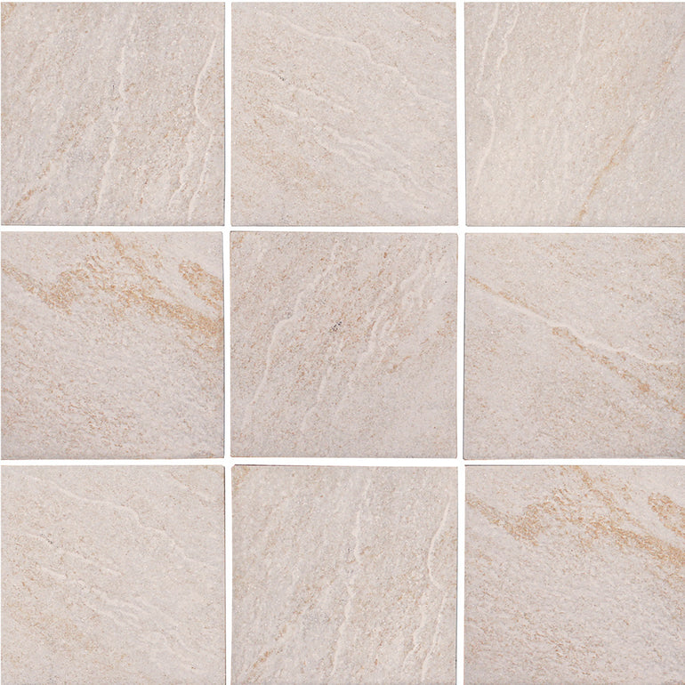 Beige, 6" x 6" Tile | ALXSTONBEIGE6 | Tesoro Porcelain Pool Tile