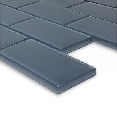 Blue Gray, 2" x 4" - Glass Tile