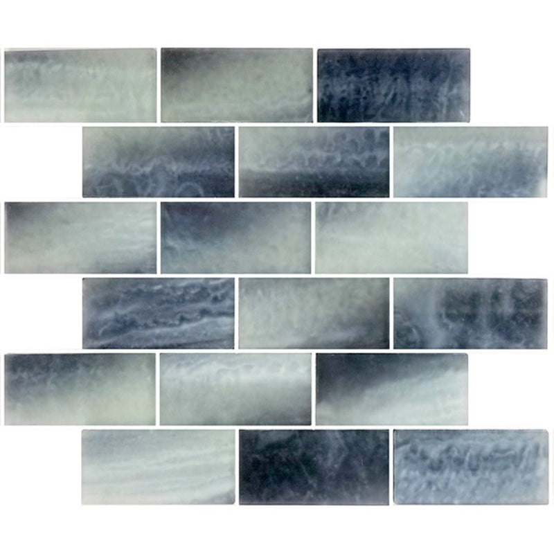 Artistry in Mosaics Frosted Night, 2" x 4" Glass Subway Tile | GS84896K5 | AquaBlu Mosaics