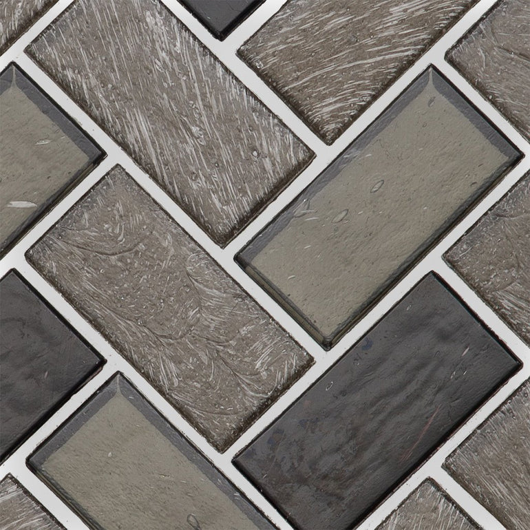 Fossil, Herringbone - Glass Tile